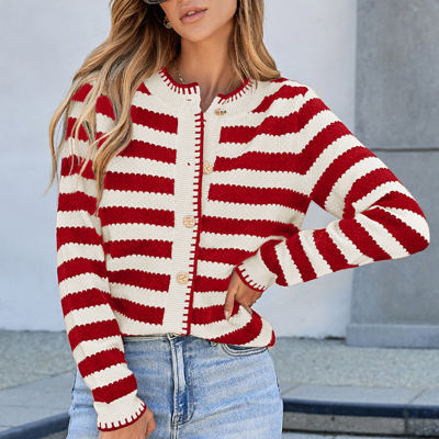 Rylee Stripe Button Cardigan Sweater