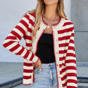  Rylee Stripe Button Cardigan Sweater