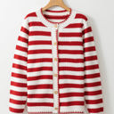  Rylee Stripe Button Cardigan Sweater