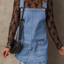  Ryleigh Pocketed Adjustable Straps Denim Overall Dress