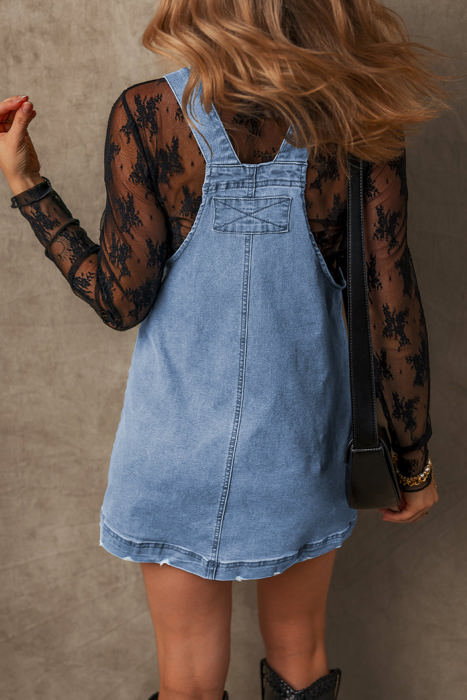 Ryleigh Pocketed Adjustable Straps Denim Overall Dress