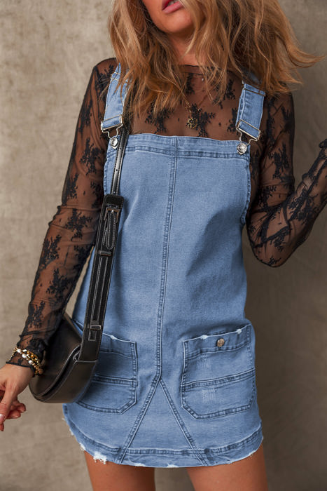 Ryleigh Pocketed Adjustable Straps Denim Overall Dress