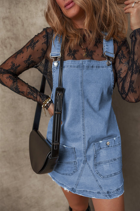 Ryleigh Pocketed Adjustable Straps Denim Overall Dress