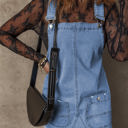  Ryleigh Pocketed Adjustable Straps Denim Overall Dress