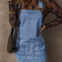  Ryleigh Pocketed Adjustable Straps Denim Overall Dress