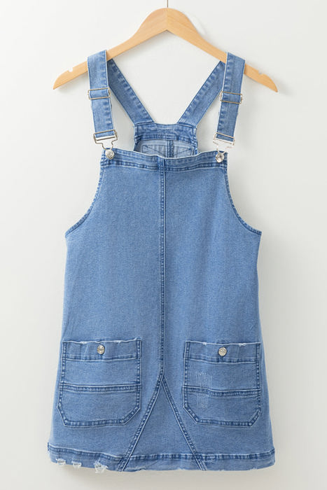 Ryleigh Pocketed Adjustable Straps Denim Overall Dress