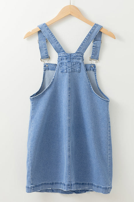 Ryleigh Pocketed Adjustable Straps Denim Overall Dress