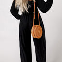  Ryleigh Smocked Square Neck Long Sleeve Wide Leg Jumpsuit