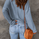  Rylie Waffle Knit Loose Long Sleeve Top