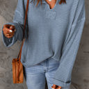  Rylie Waffle Knit Loose Long Sleeve Top