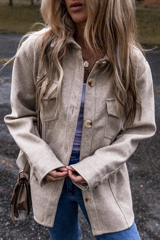 Sadie Flap Pockets Buttoned Shacket