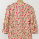  Sadie Floral Bow Pin-tuck Bust Half Puff Sleeve Blouse