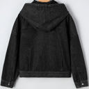  Sage Pocket Drop Shoulder Hooded Denim Jacket