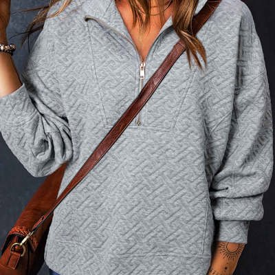 Saige Half Zipper Collared Sweatshirt