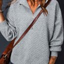 Black Small Saige Half Zipper Collared Sweatshirt