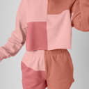  Saige Patchwork Long Sleeve Shorts