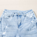  Saige Wash Distressed Straight Jeans
