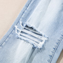  Saige Wash Distressed Straight Jeans