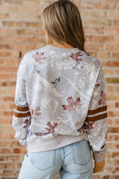 Salem Striped Sleeve Casual Sweatshirt