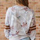  Salem Striped Sleeve Casual Sweatshirt