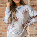  Salem Striped Sleeve Casual Sweatshirt