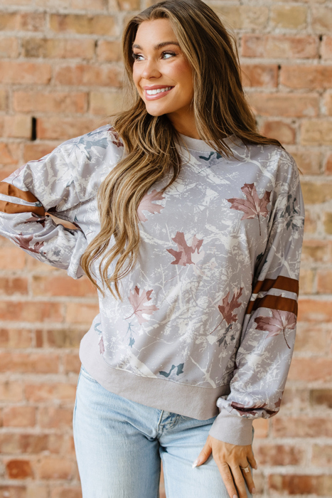 Salem Striped Sleeve Casual Sweatshirt