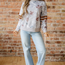  Salem Striped Sleeve Casual Sweatshirt