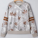  Salem Striped Sleeve Casual Sweatshirt