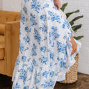  Salma Boho Floral High Waist Ruffle Split Maxi Skirt