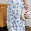  Salma Boho Floral High Waist Ruffle Split Maxi Skirt