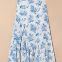  Salma Boho Floral High Waist Ruffle Split Maxi Skirt
