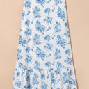 Salma Boho Floral High Waist Ruffle Split Maxi Skirt
