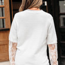  Samantha Lace Sleeve Two-piece Fuzzy Sweater