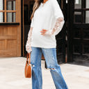  Samantha Lace Sleeve Two-piece Fuzzy Sweater
