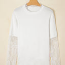  Samantha Lace Sleeve Two-piece Fuzzy Sweater