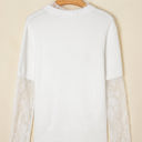  Samantha Lace Sleeve Two-piece Fuzzy Sweater