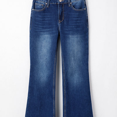 Samantha Western Stitch Patched Pocket Bootcut Jeans