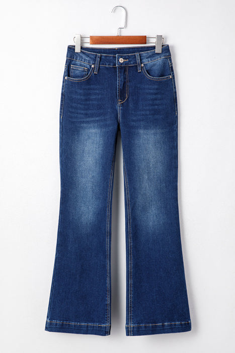Samantha Western Stitch Patched Pocket Bootcut Jeans