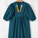 Blue Sapphire Large Samira Puff Sleeve Mini Dress