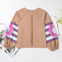  Sara Flower Raglan Sleeve Top