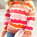  Sarah Wave Striped Sweater