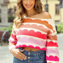  Sarah Wave Striped Sweater