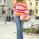  Sarah Wave Striped Sweater