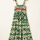  Sarahi Western Aztec Shirred A-line Sleeveless Maxi Dress