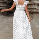  Sarai Polka Dot Smocked Maxi Dress