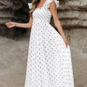  Sarai Polka Dot Smocked Maxi Dress