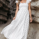  Sarai Polka Dot Smocked Maxi Dress