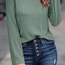  Sawyer Ribbed Round Neck Knit Long Sleeve Top