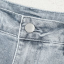  Scalloped Acid Wash High Waist Denim Shorts