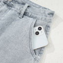  Scalloped Acid Wash High Waist Denim Shorts